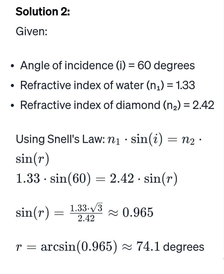 Refractive Index problems 