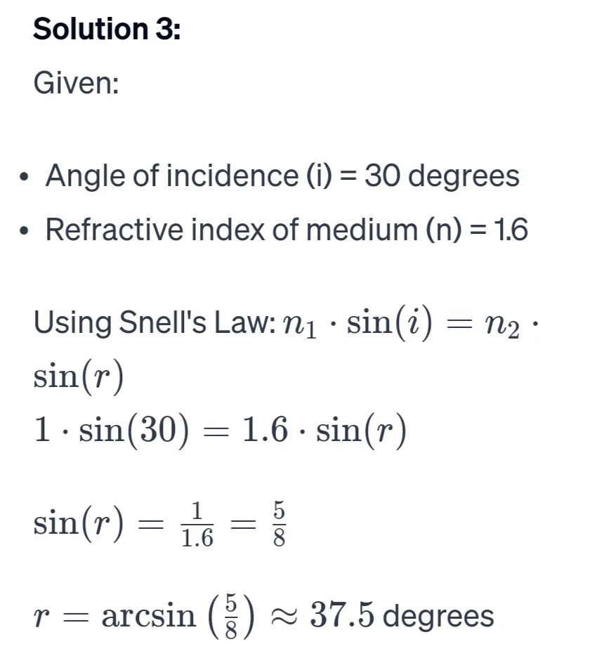 Refractive Index problems 