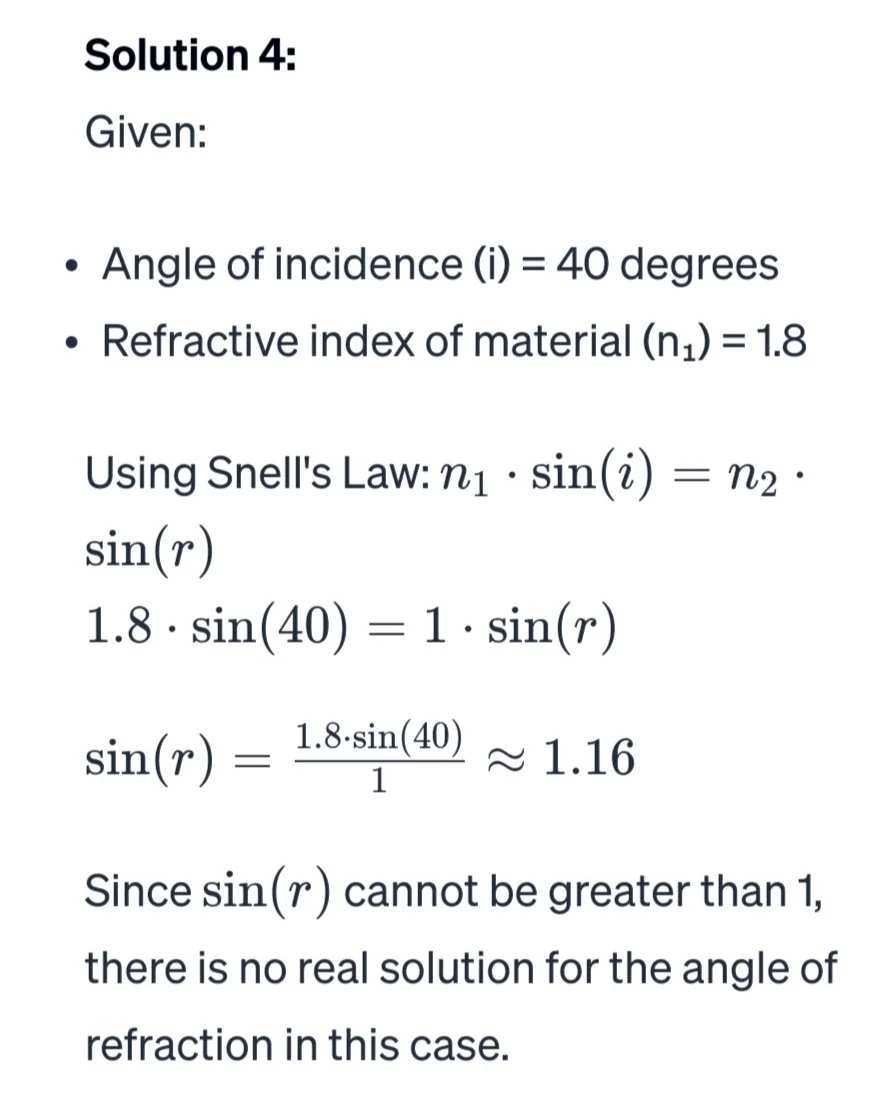 Refractive Index problems 