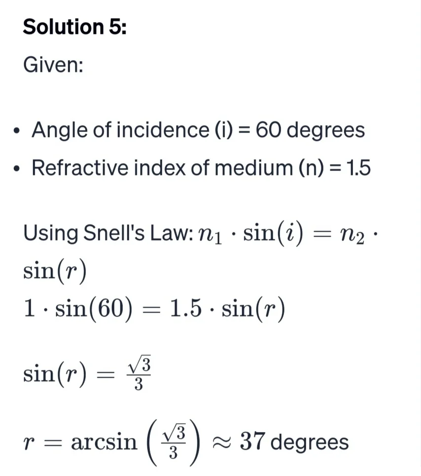 Refractive Index problems 