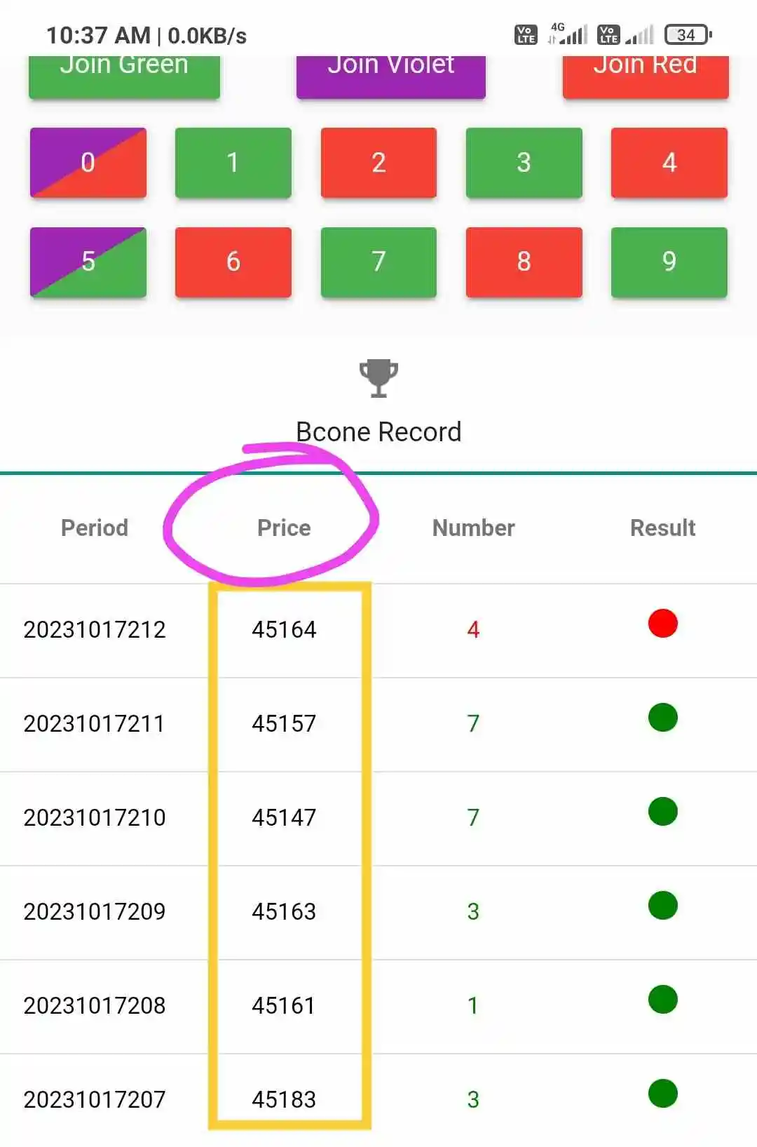 Color Prediction Price Codes 