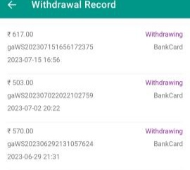 V club withdraw proof