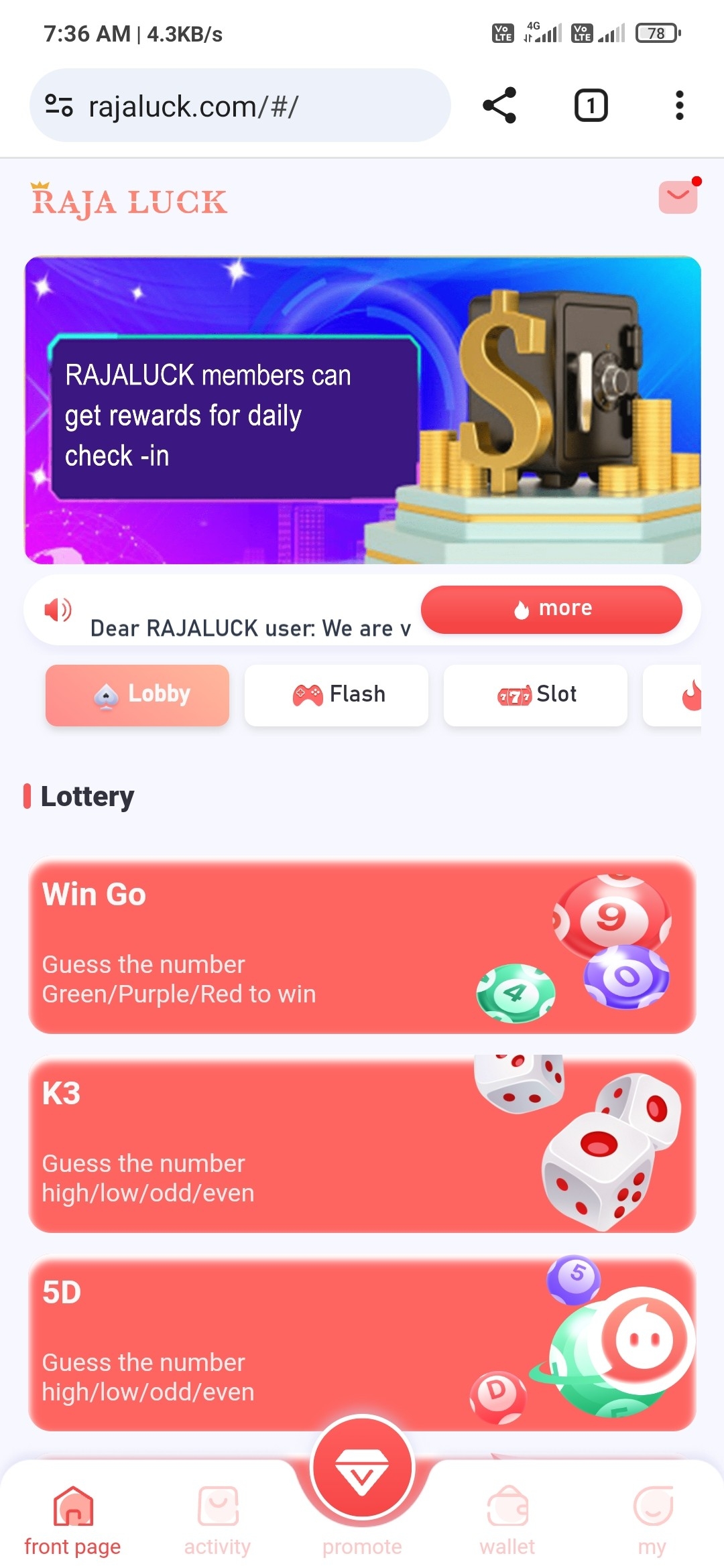 Raja Luck app